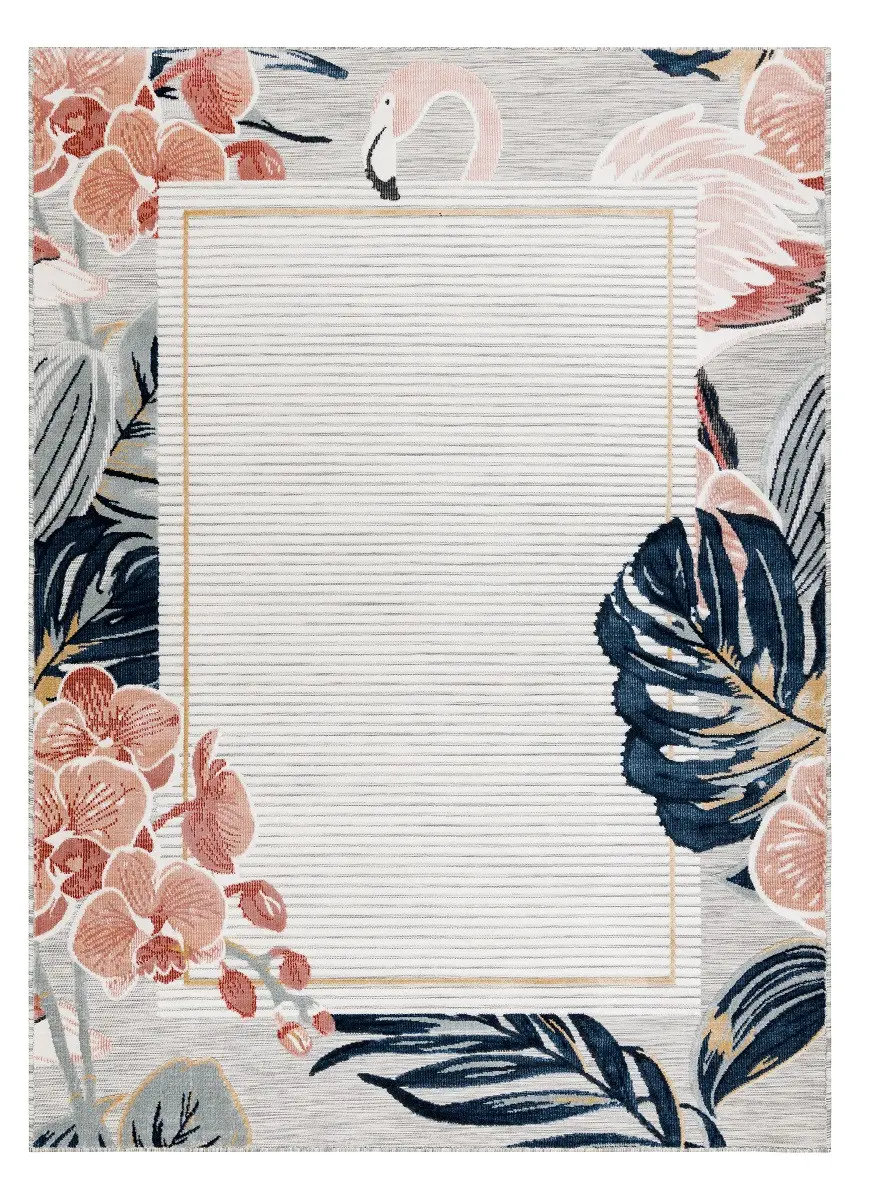 Dywany Łuszczów, Kusový koberec Botanic 65240 Flamingo grey – na ven i na doma, 117x170, vícebarevná, chodba / předsíň