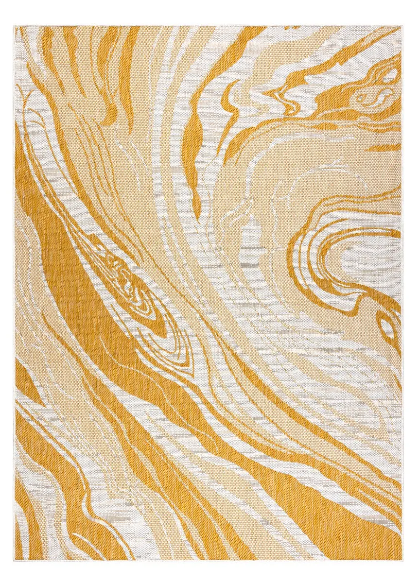 Dywany Łuszczów, Kusový koberec Sion Sisal Marble 22169 ecru/yellow – na ven i na doma, 80x150, žlutá, chodba / předsíň
