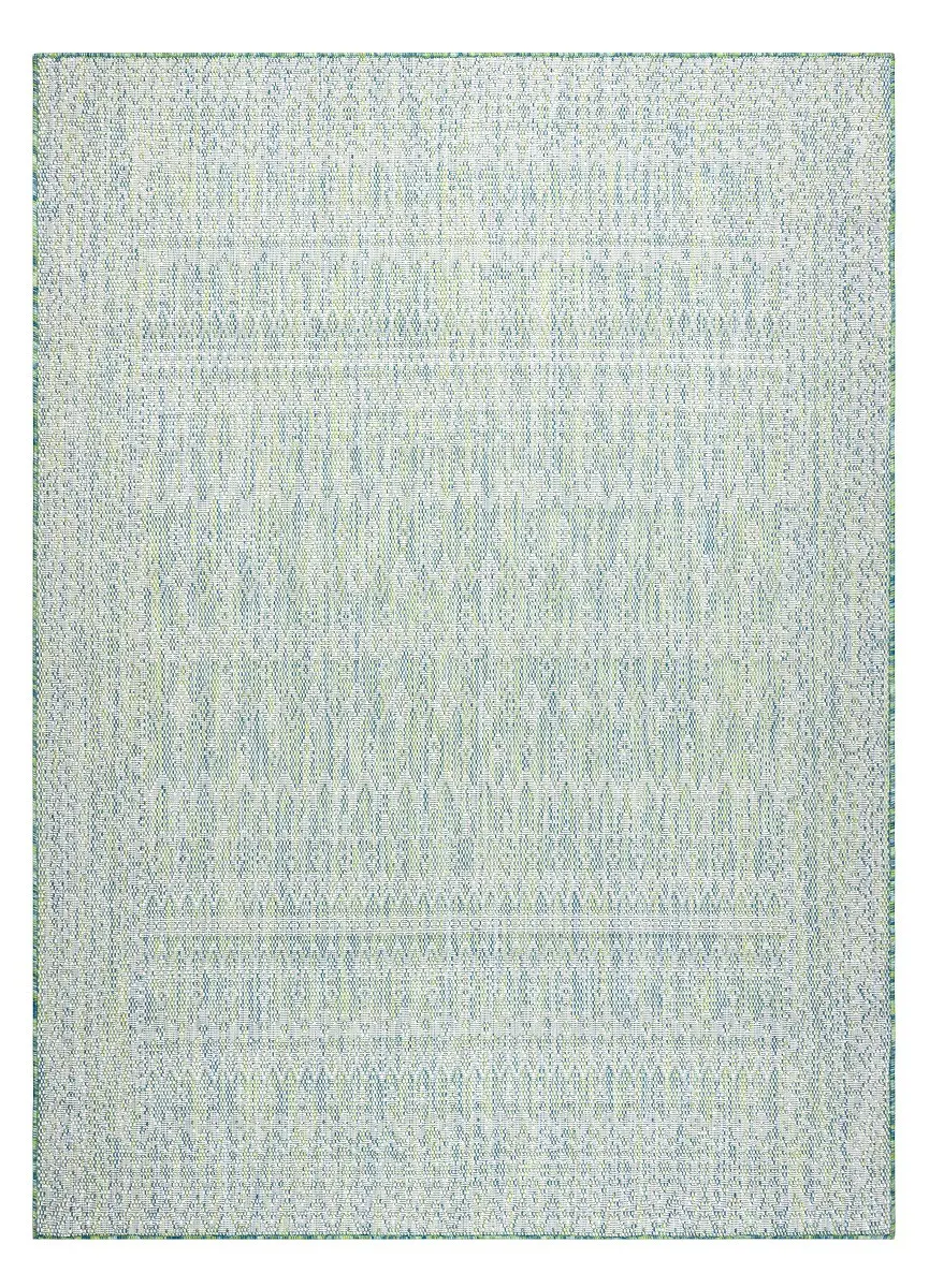 Dywany Łuszczów, Kusový koberec Sion Sisal Aztec 22184 green/blue/ecru – na ven i na doma, 80x150, zelená, chodba / předsíň