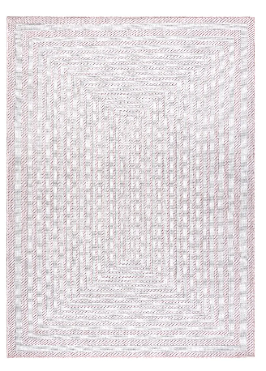 Dywany Łuszczów, Kusový koberec Sion Sisal Labirinth 22376 pink/ecru – na ven i na doma, 160x220, růžová, chodba / předsíň