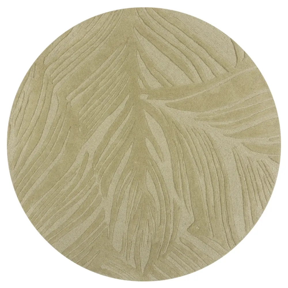 Flair Rugs, Kusový koberec Solace Lino Leaf Sage kruh, 160x160 (průměr) kruh, zelená, ložnice