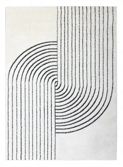 Dywany Łuszczów, Kusový koberec Mode 8587 geometric cream/black, 240x330, béžová, chodba / předsíň