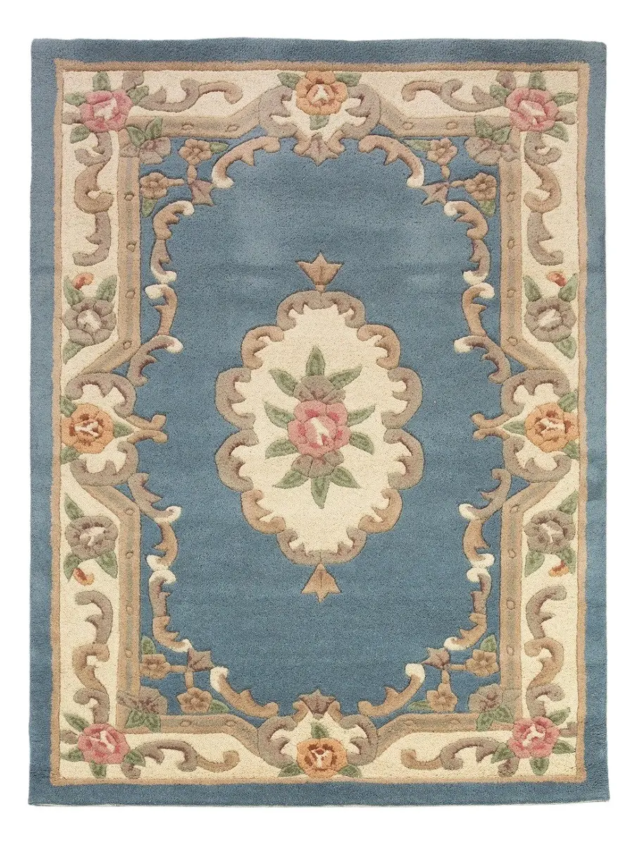 Flair Rugs, Ručně všívaný kusový koberec Lotus premium Blue, 120x180, modrá, chodba / předsíň