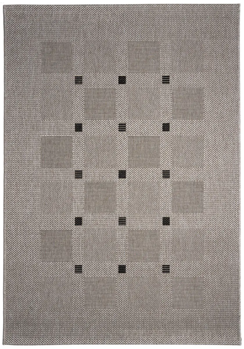 Devos Caby (DC Carpets), Kusový koberec FLOORLUX Silver/Black 20079 – na ven i na doma, 120x170, béžová, chodba / předsíň