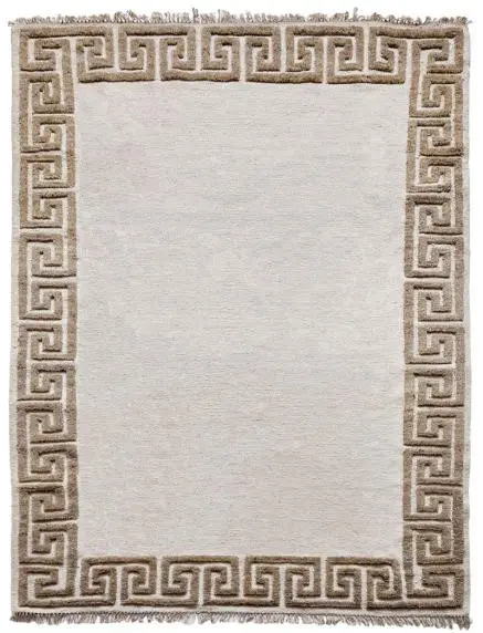 Diamond Carpets India, Ručně vázaný kusový koberec Greek DESP P86 Ivory White Antique Mud, 120x170, bílá, chodba / předsíň