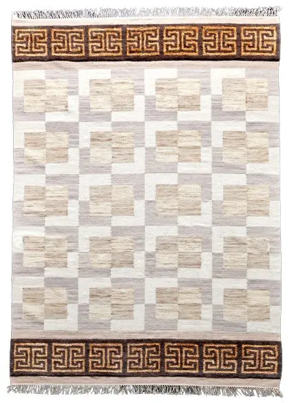 Diamond Carpets India, Ručně vázaný kusový koberec Dante DESP P90 Marble Gold, 140x200, béžová, ložnice