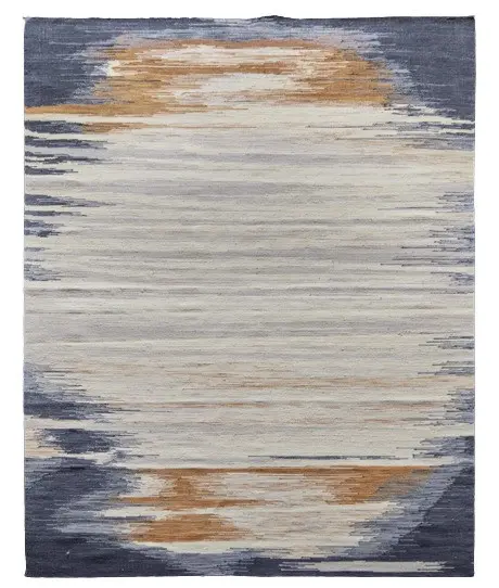 Diamond Carpets India, Ručně vázaný kusový koberec Ombre Paris DESP HL64 Ivory Charcoal, 140x200, vícebarevná, chodba / předsíň