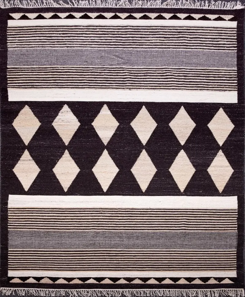 Diamond Carpets India, Ručně vázaný kusový koberec Alberta DESP P114 Dark Coffee Mix, 240x300, hnědá, chodba / předsíň
