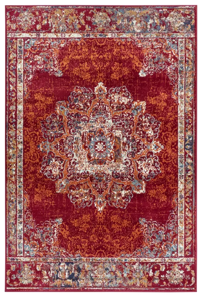 Hanse Home, Kusový koberec Luxor 105638 Maderno Red Multicolor, 140x200, červená, ložnice