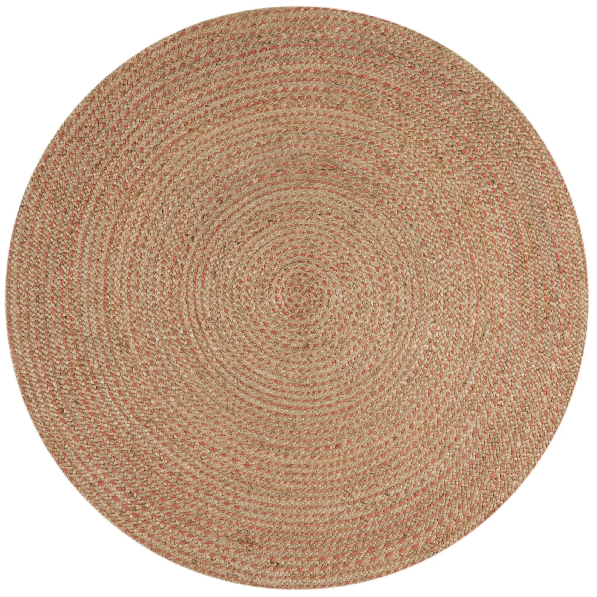 Flair Rugs Kusový koberec Capri Jute Natural/Coral kruh 180x180 (průměr) kruh