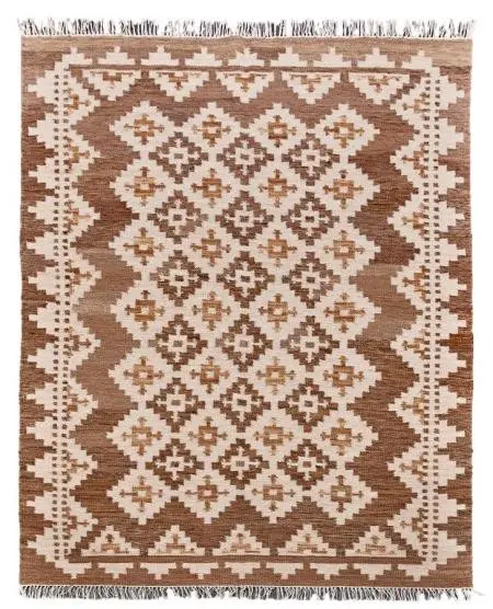 Diamond Carpets India, Ručně vázaný kusový koberec M. Kelim DE 2262 Brown Mix, 120x170, hnědá, chodba / předsíň