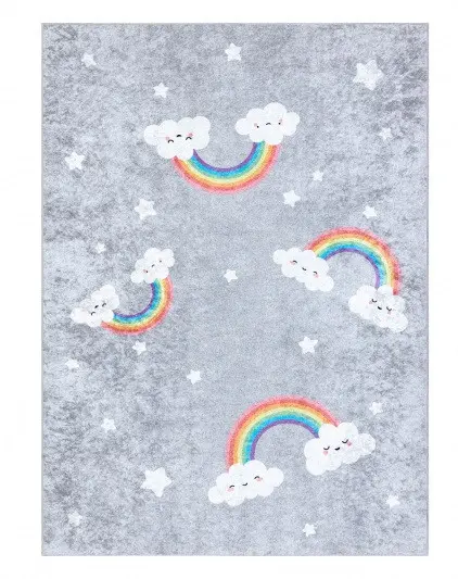 Dywany Łuszczów, Dětský kusový koberec Junior 52063.801 Rainbow grey, 160x220, šedá, dětský pokoj
