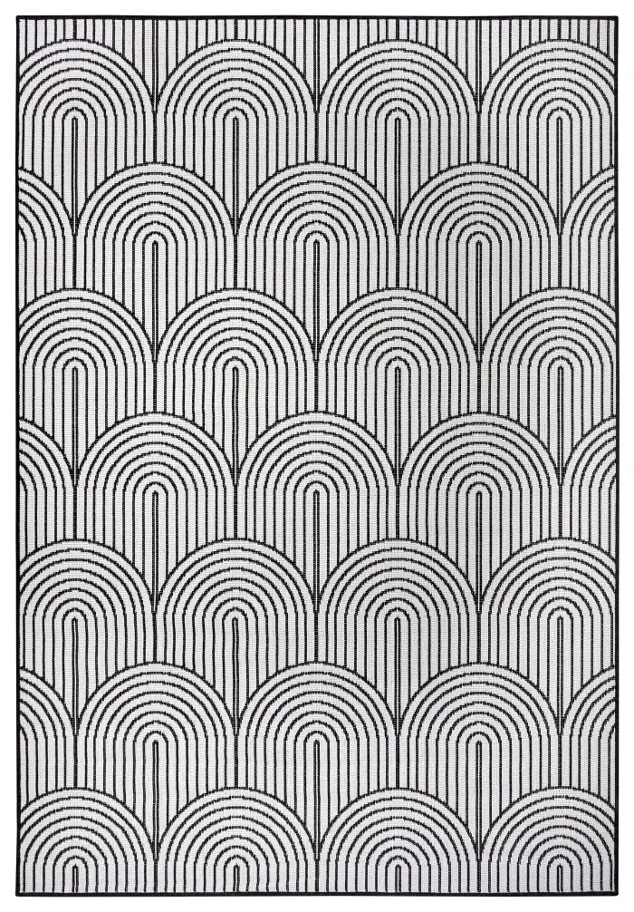 Hanse Home, Kusový koberec Pangli 105852 Black – na ven i na doma, 160x230, černobílá, chodba / předsíň