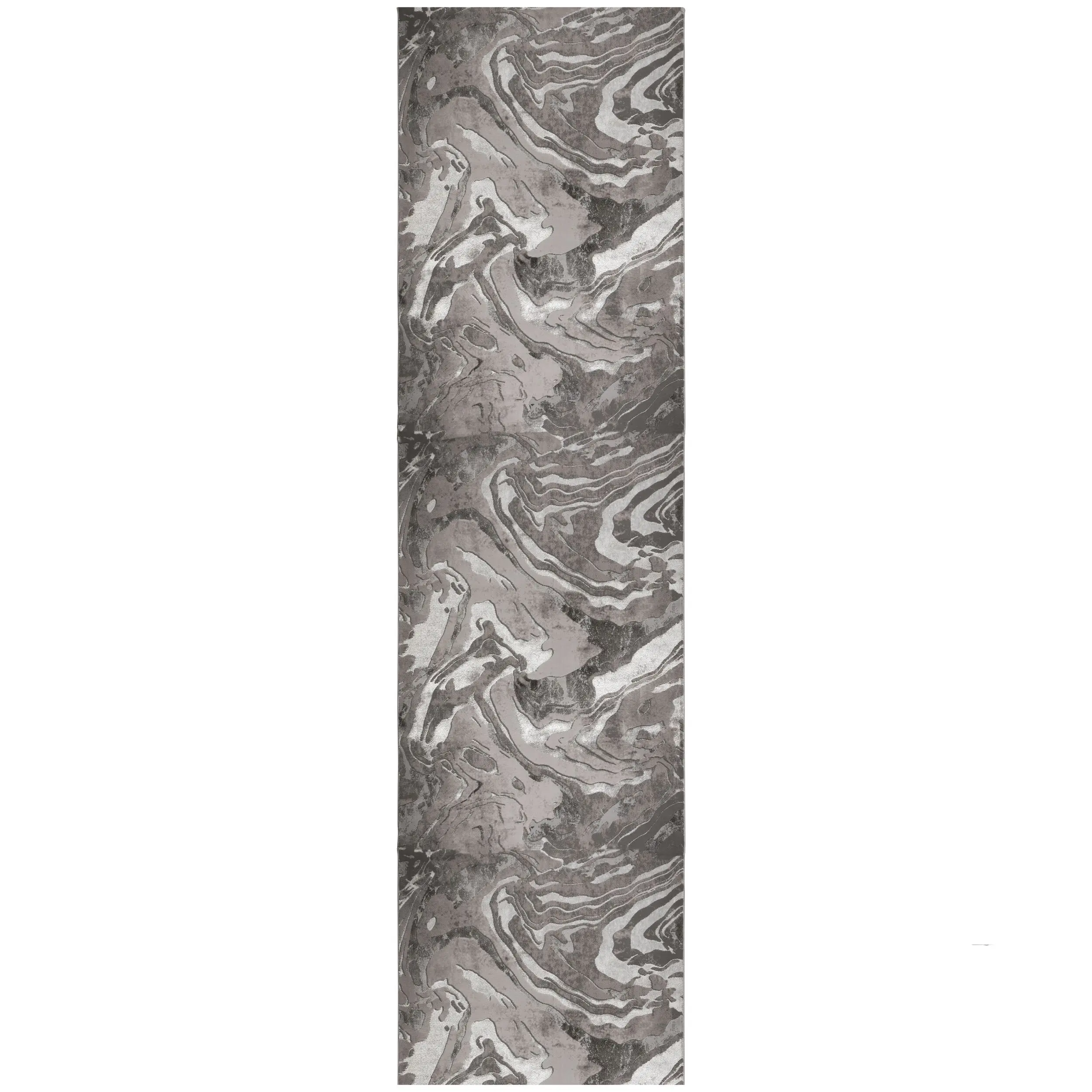 Flair Rugs, Běhoun Eris Marbled Silver, 60x230, šedá, chodba / předsíň