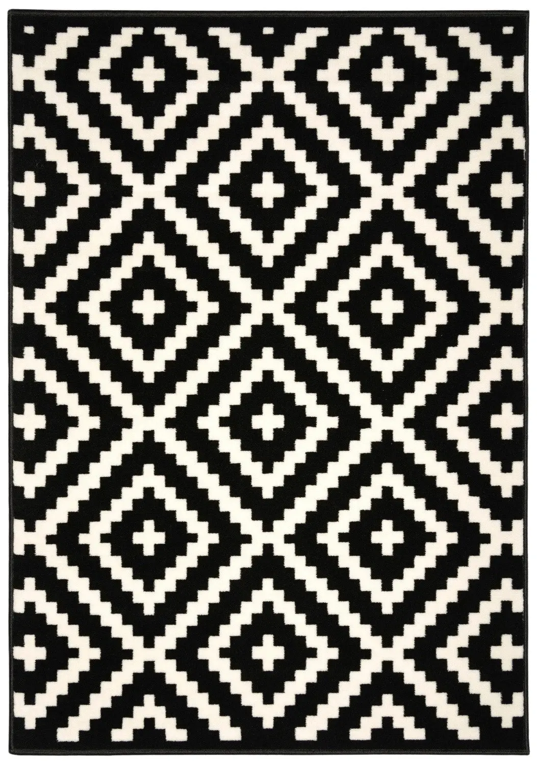 Alfa Carpets, Kusový koberec Gloria new black/cream, 190x280, černobílá, chodba / předsíň