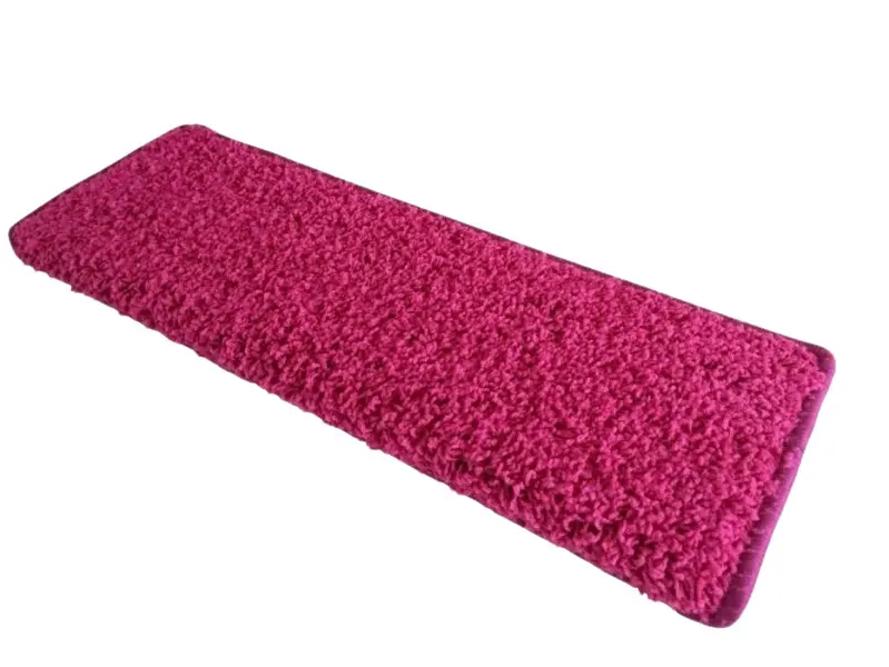 Vopi DOPRODEJ: 24x65 obdélník cm Nášlapy na schody Color Shaggy růžový obdélník, samolepící - 24x65 obdélník (rozměr včetně ohybu)