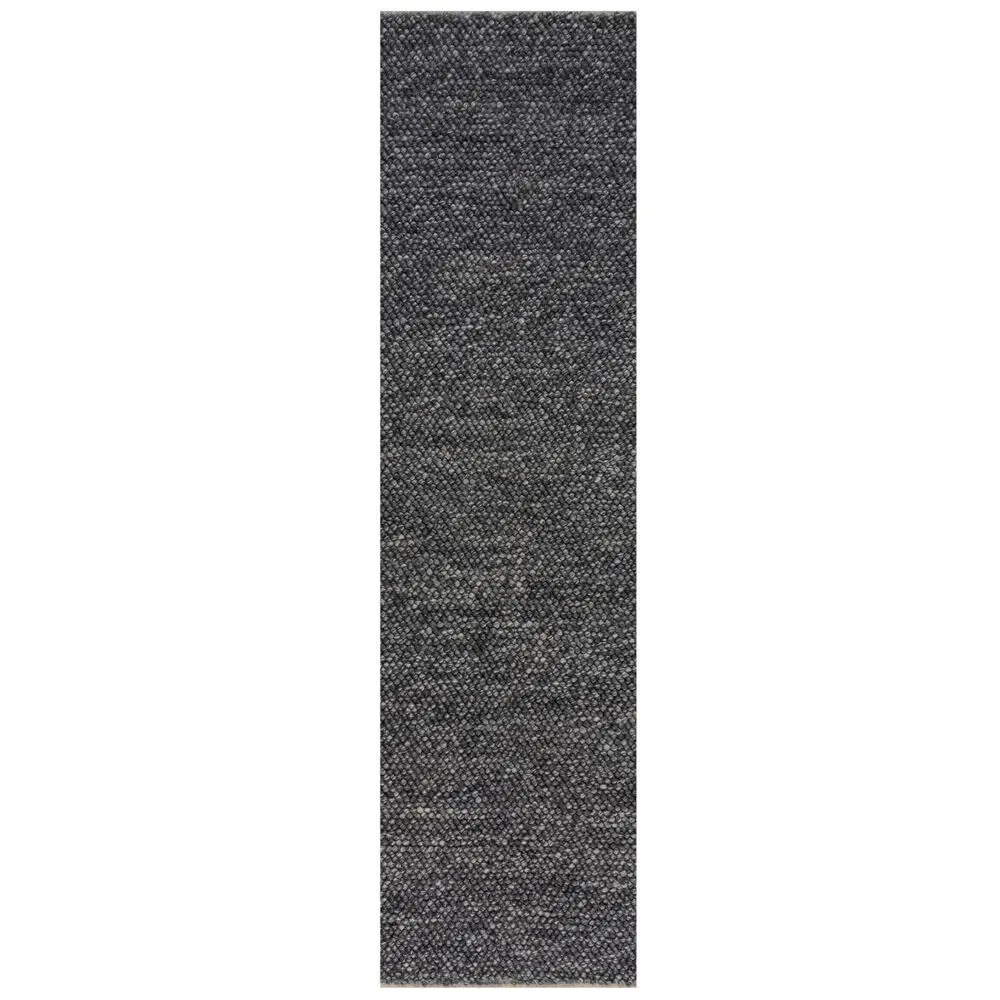 Flair Rugs, Ručně tkaný běhoun Minerals Dark Grey, 60x230, šedá, chodba / předsíň