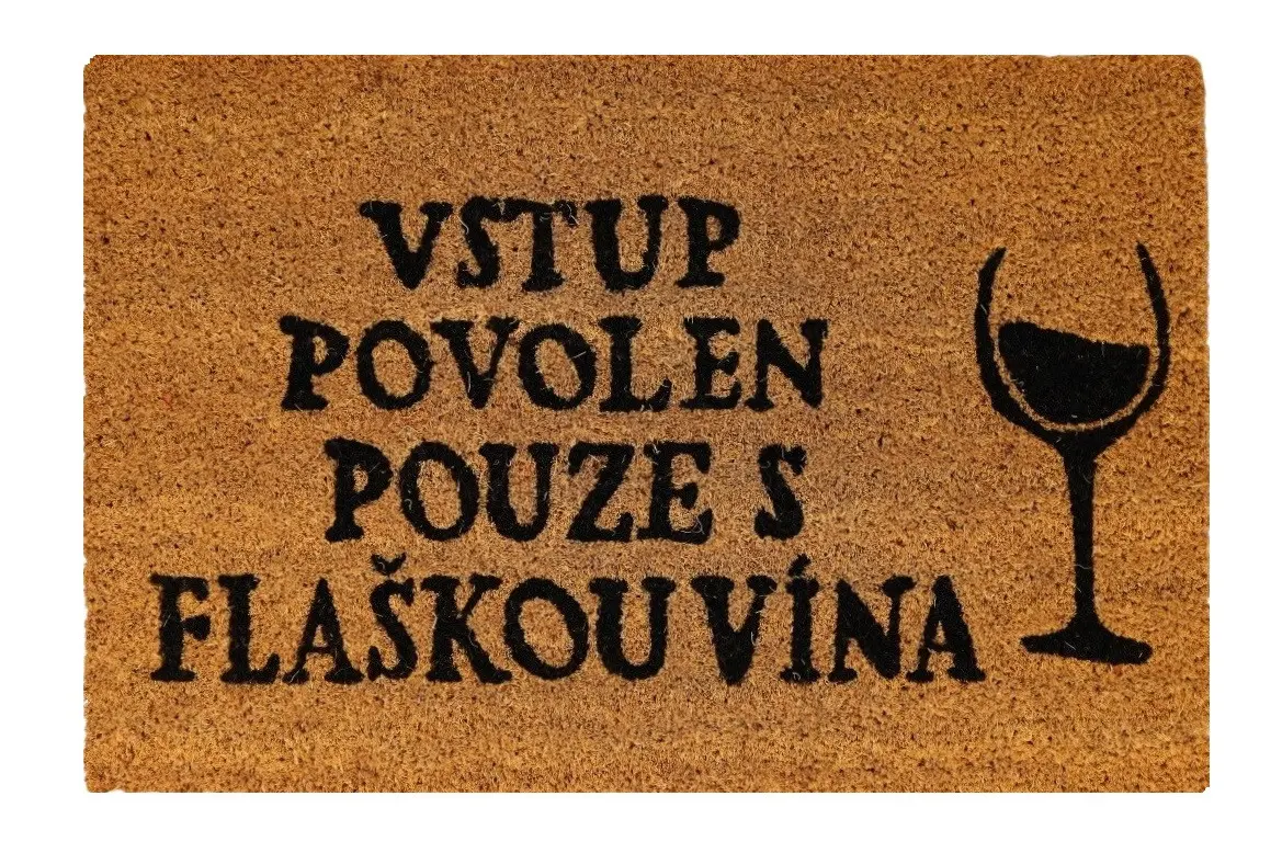 Trade Concept, Rohožka Kokos Flaška vína - na ven i na doma, 40x60, hnědá, chodba / předsíň