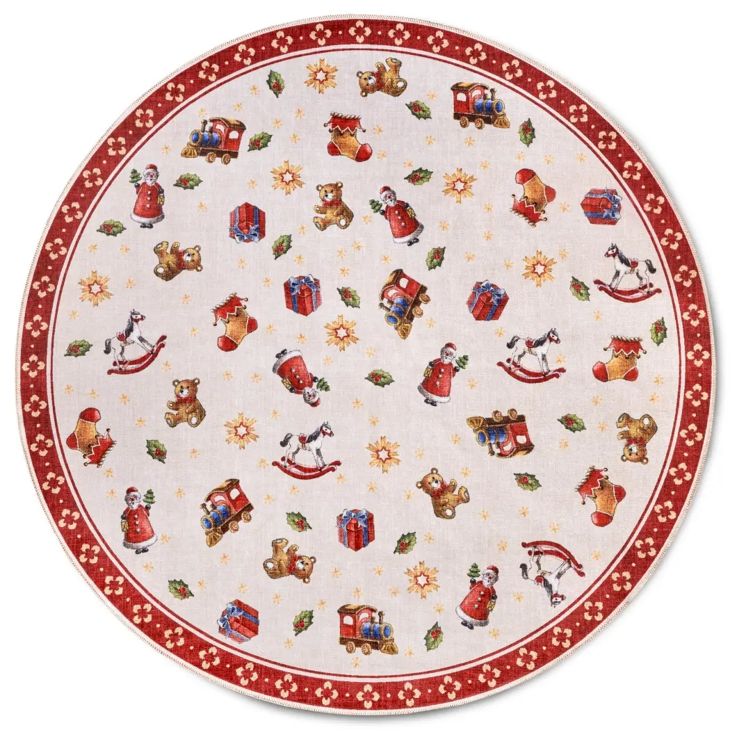 Villeroy & Boch, Kusový koberec Villeroy & Boch Toy's delight s potiskem 106192 Red, Multicolor kruh, 150x150 (průměr) kruh, červená, obývací pokoj