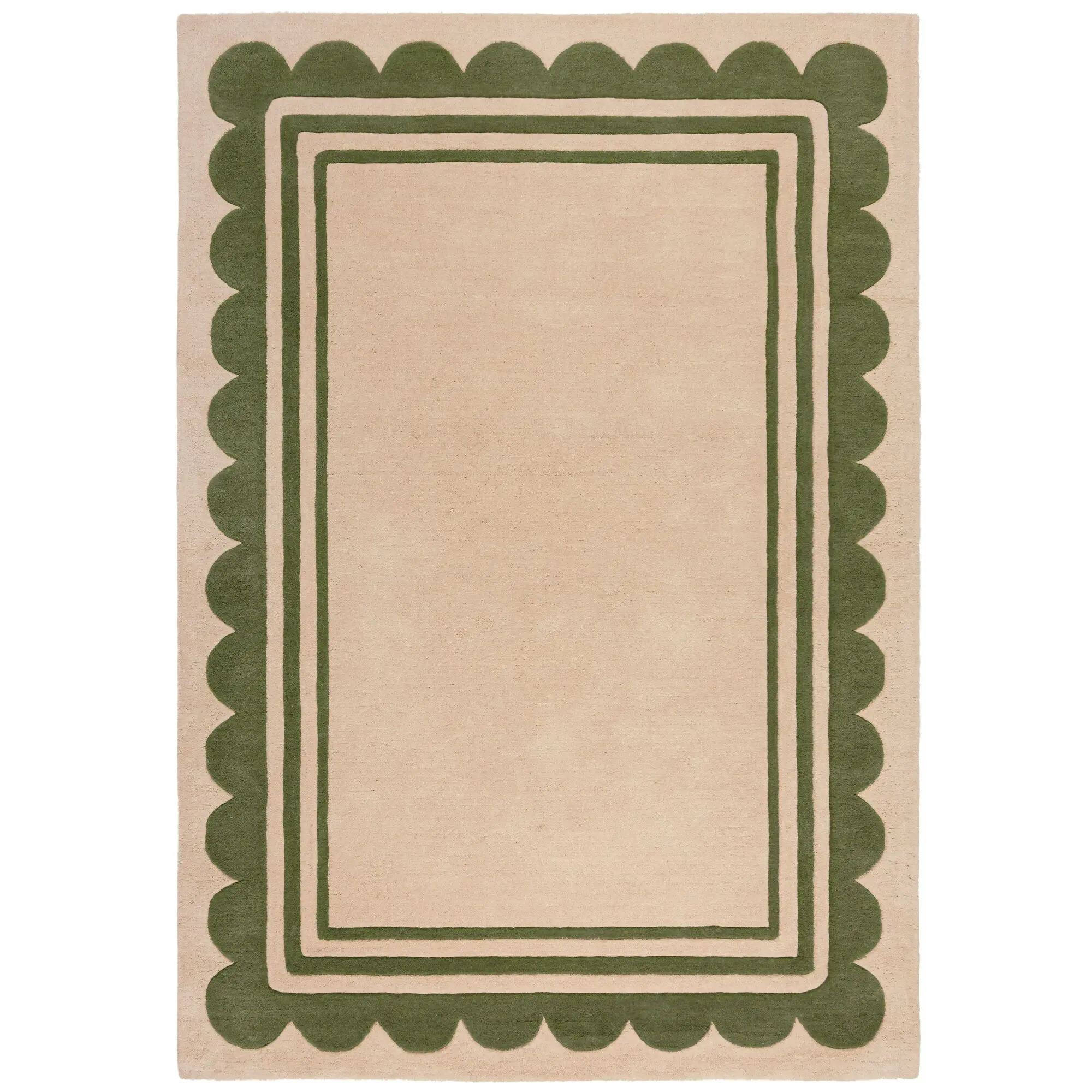 Flair Rugs, Ručně všívaný kusový koberec Lois Scallop Green,