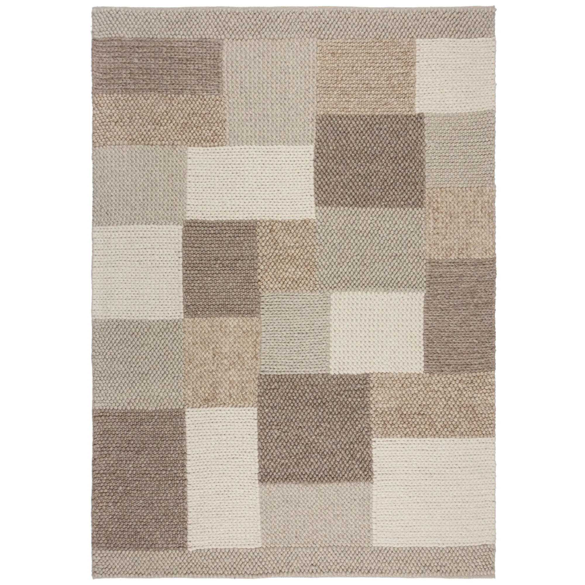 Flair Rugs, Ručně tkaný kusový koberec Minerals Patchwork Natural, 120x170, béžová, chodba / předsíň