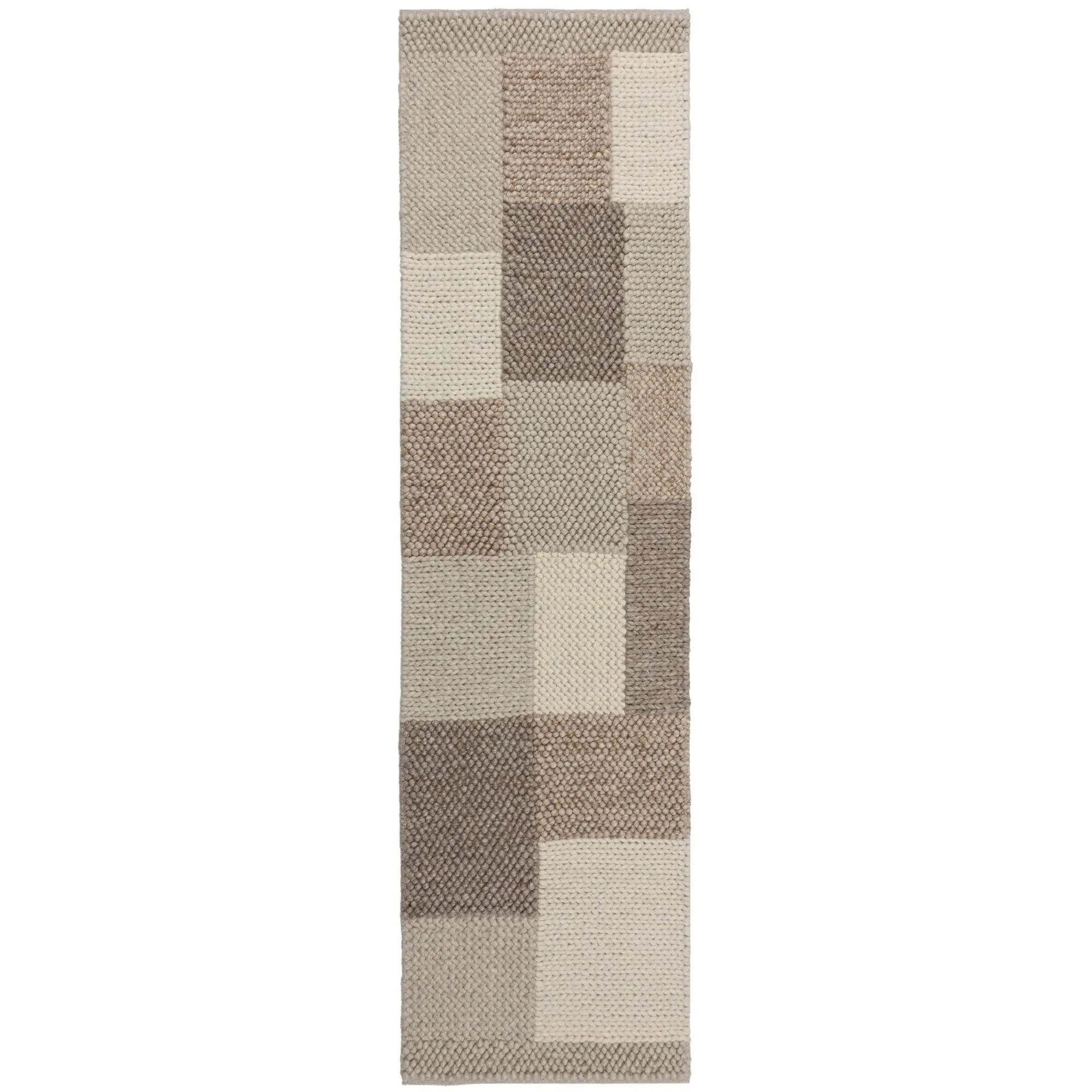 Ručně tkaný běhoun Minerals Patchwork Natural 60x230 cm