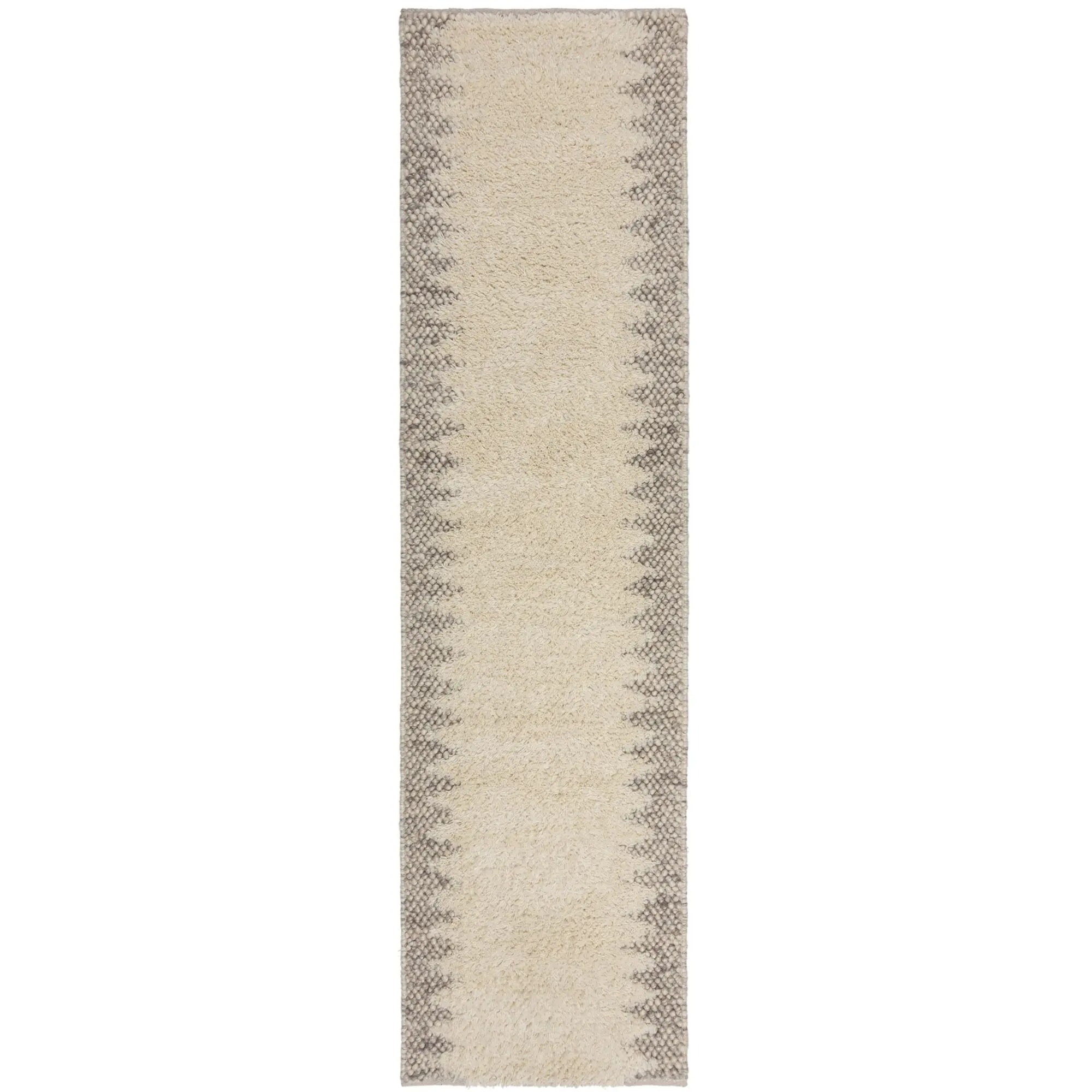 Flair Rugs, Ručně tkaný běhoun Minerals Border Natural, 60x230, béžová, chodba / předsíň