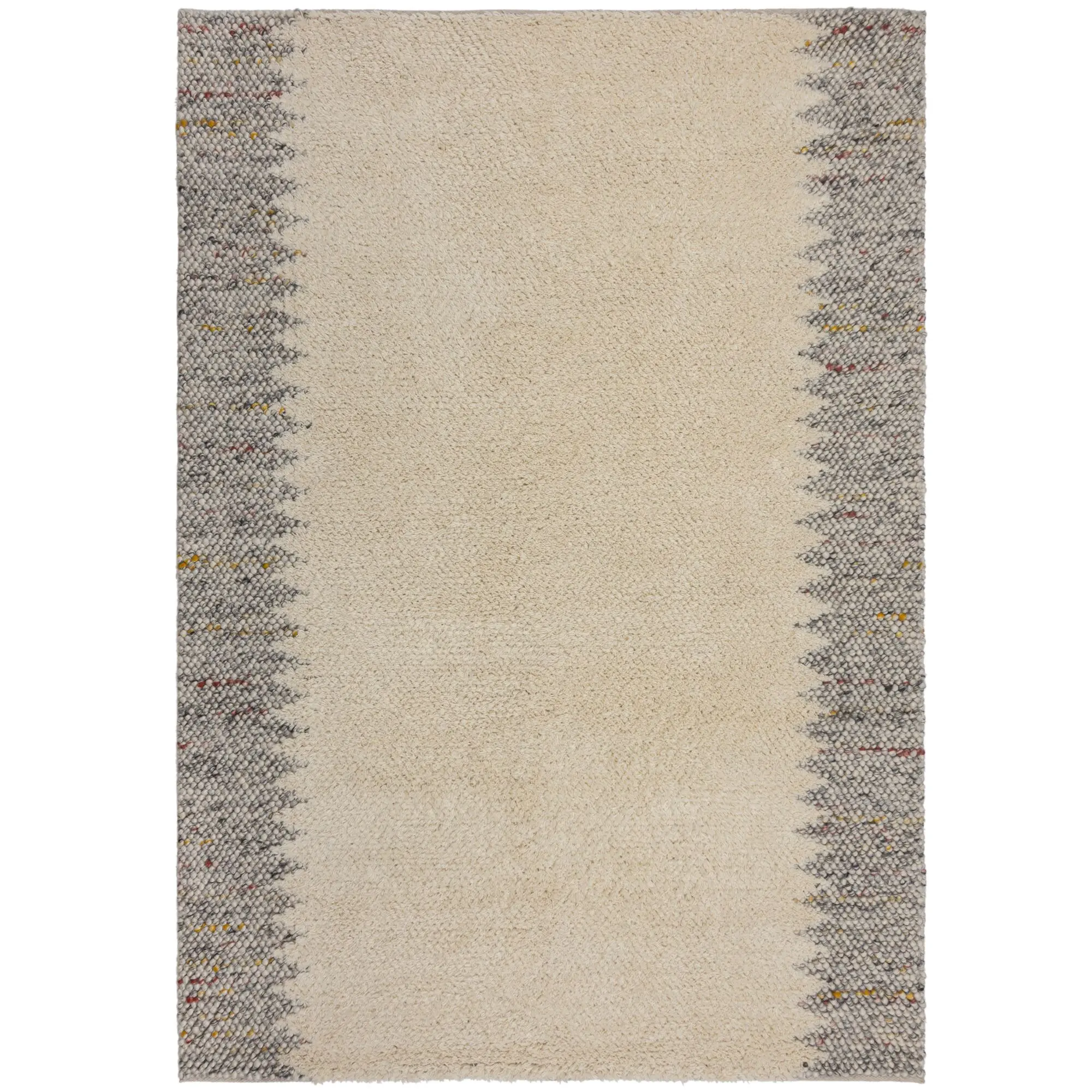 Flair Rugs, Ručně tkaný kusový koberec Minerals Border Black/White, 160x230, béžová, chodba / předsíň