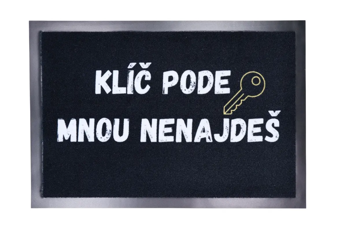Mercury Flooring, Rohožka Klíč pode mnou nenajdeš 40x60 cm, 40x60, černobílá