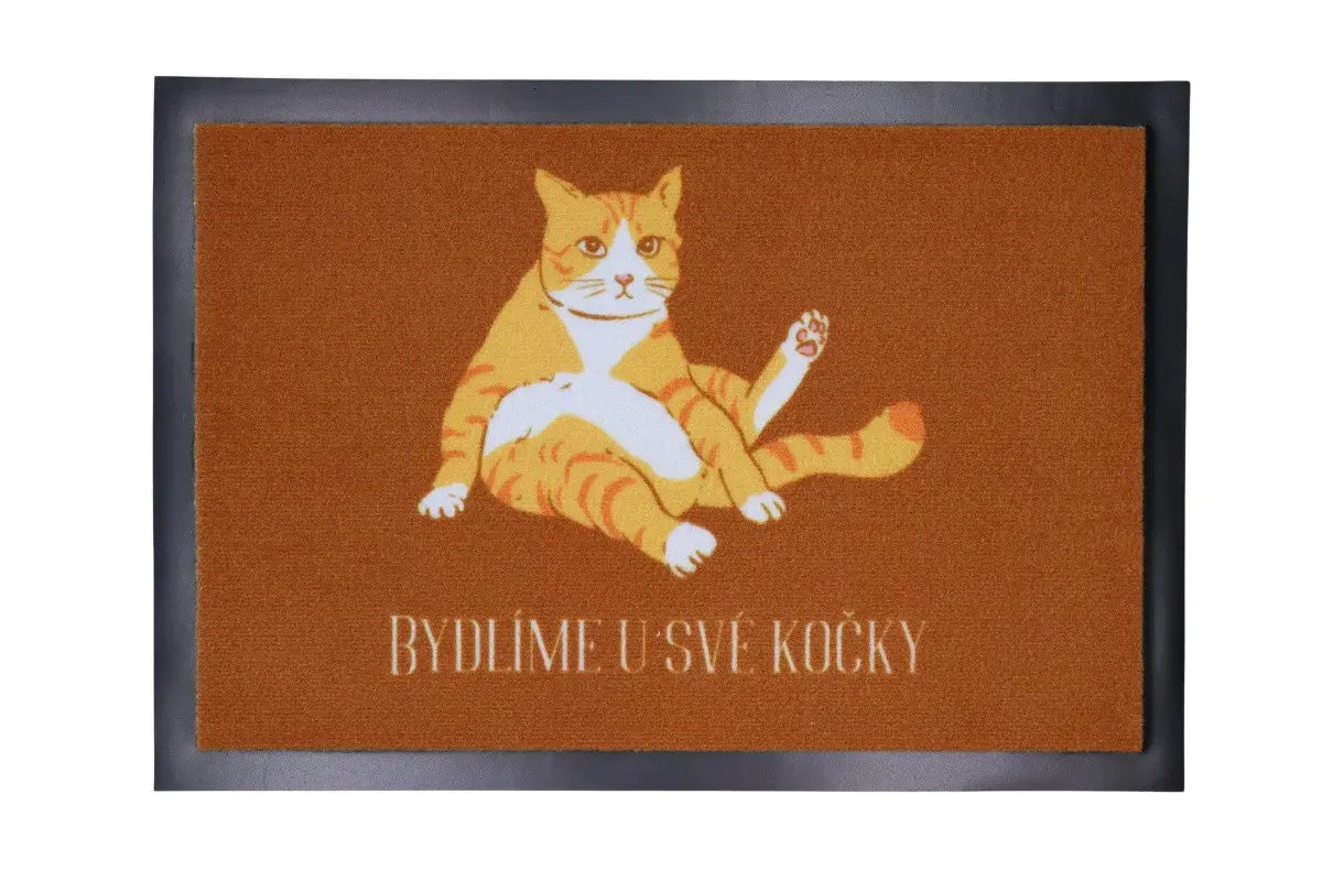 Mercury Flooring, Rohožka Bydlíme u své kočky 40x60 cm, 40x60, oranžová