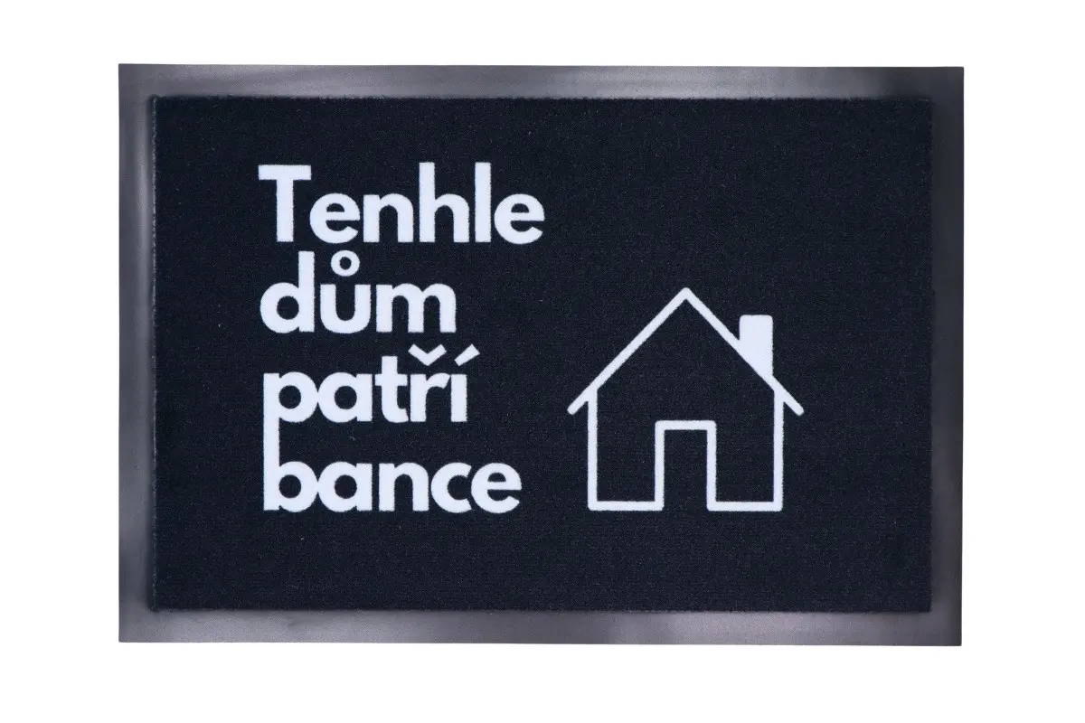 Mercury Flooring, Rohožka Tenhle dům patří bance 40x60 cm, 40x60, černá