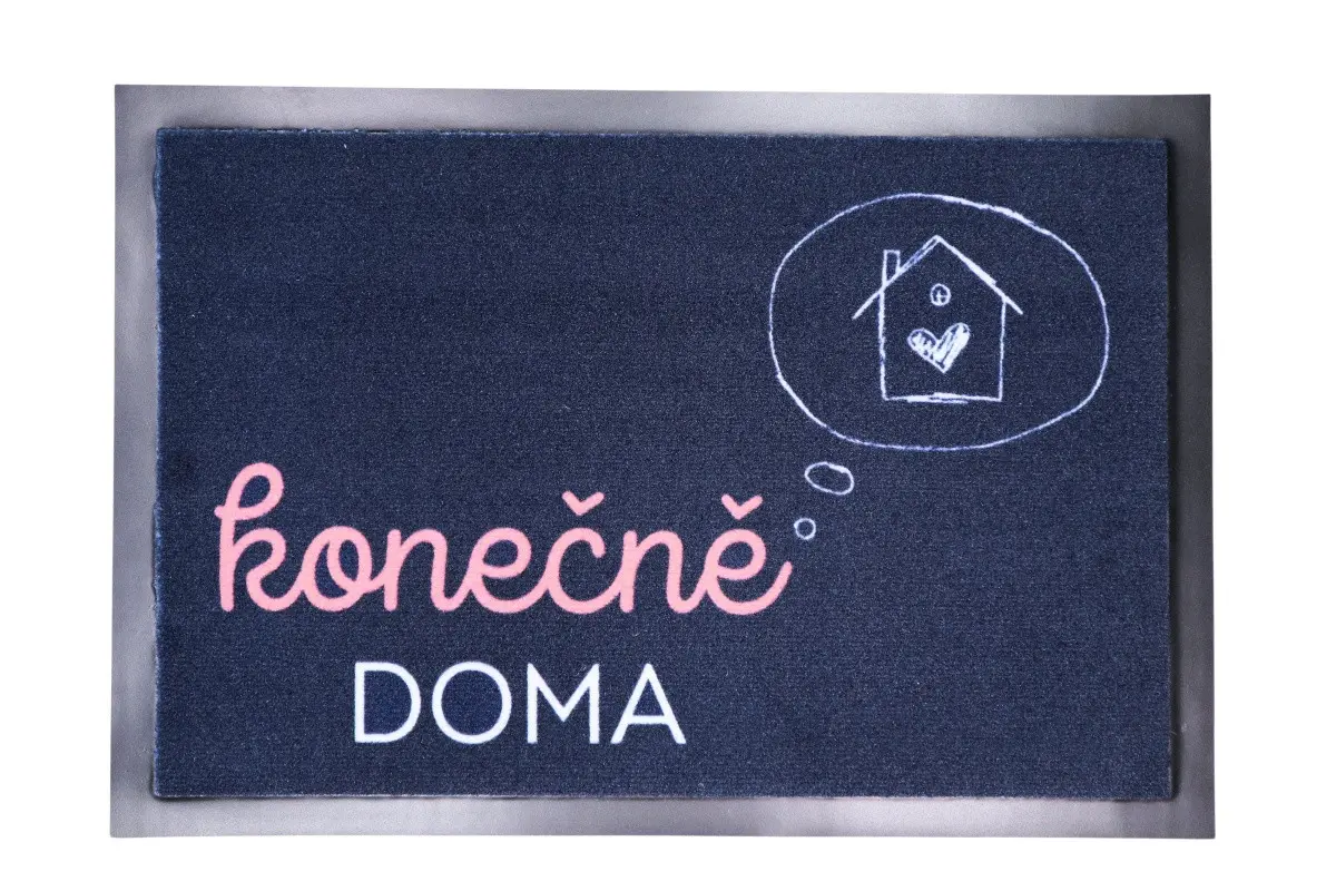 Mercury Flooring, Rohožka Konečně DOMA 40x60 cm, 40x60, modrá