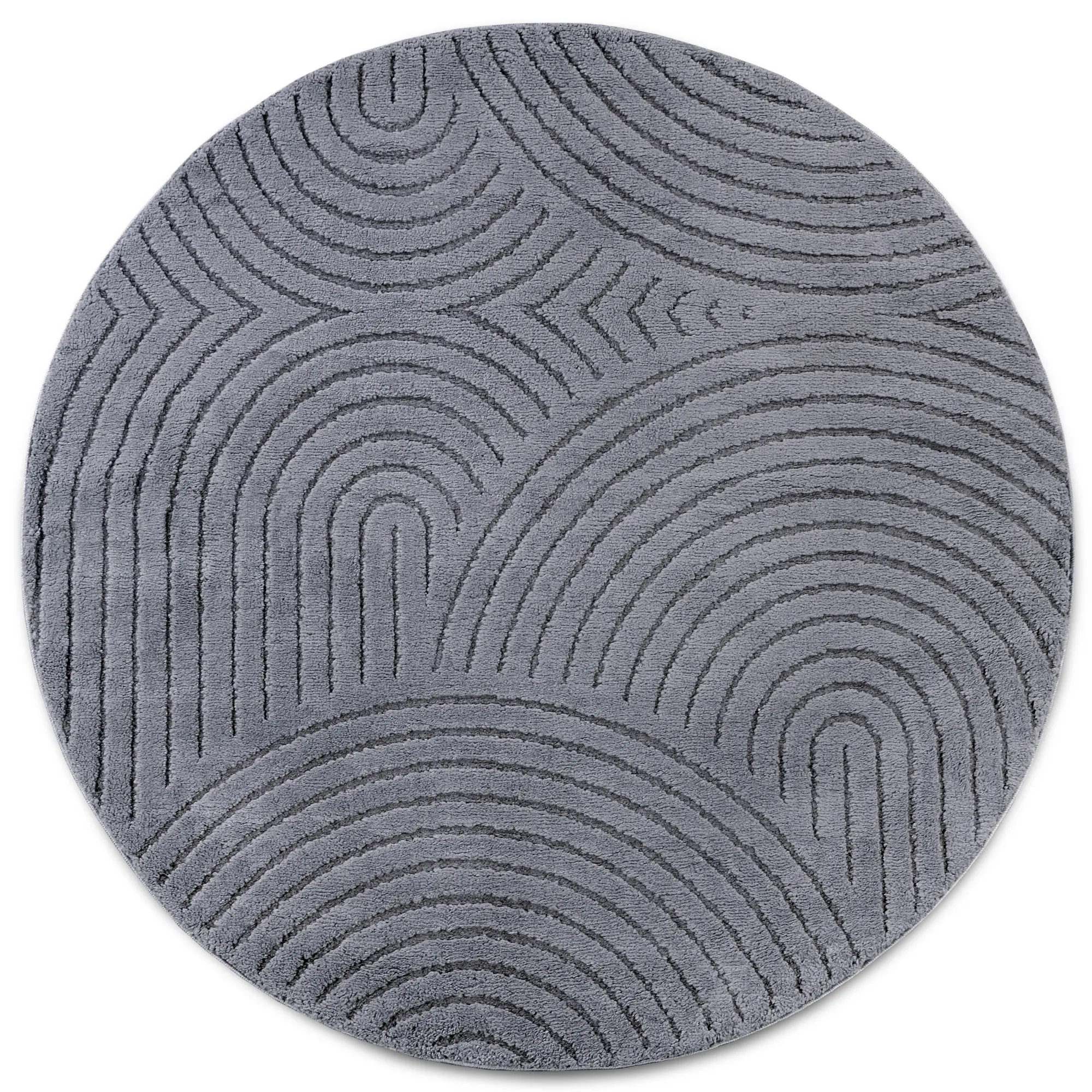 Kruhový kusový koberec Elle Decoration New York 106206 Anthracite Ø 200 cm
