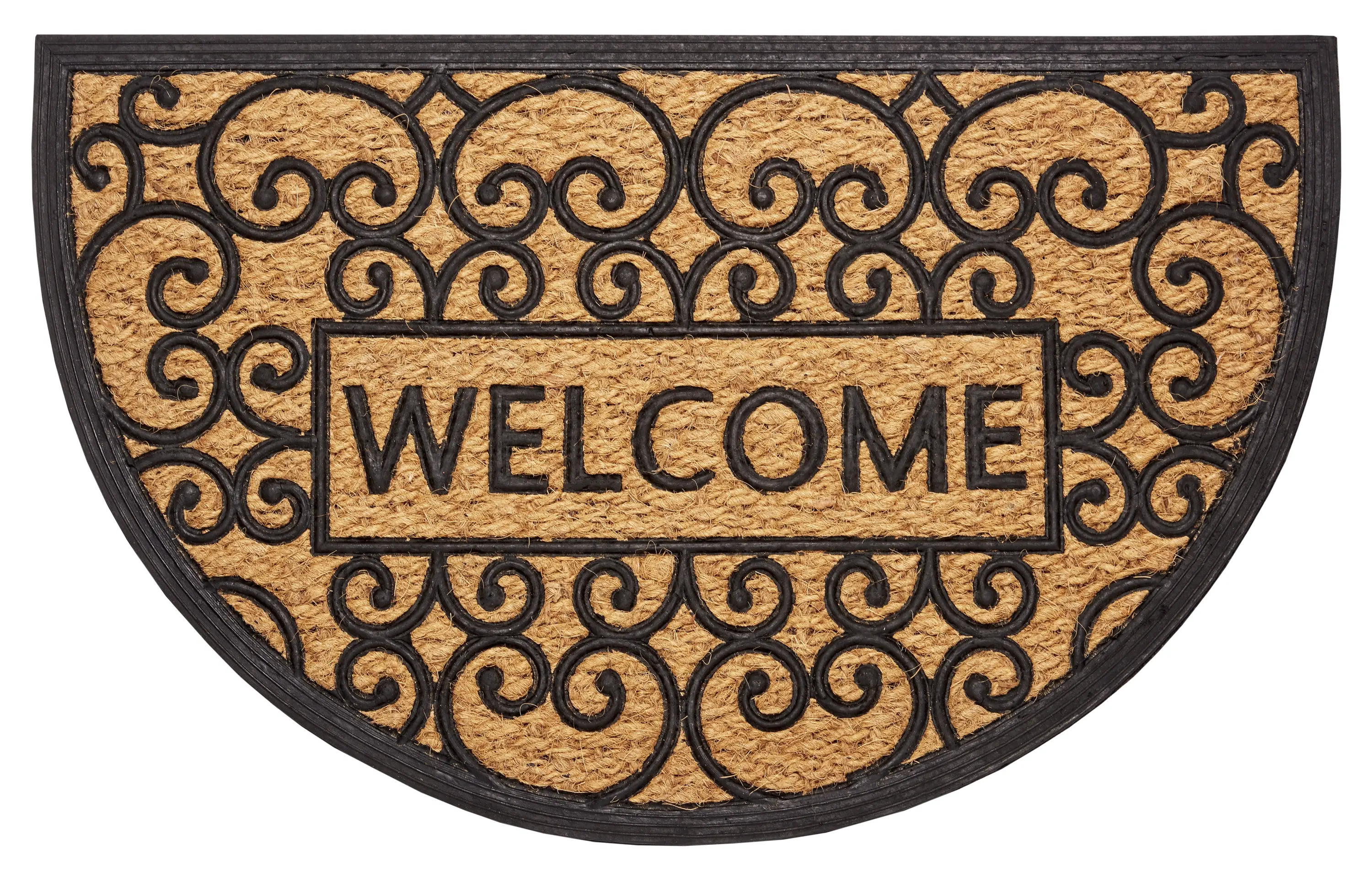 Hanse Home, Rohožka Mix Mats Cocos 105557 - na ven i na doma, 45x75 půlkruh, hnědá, chodba / předsíň