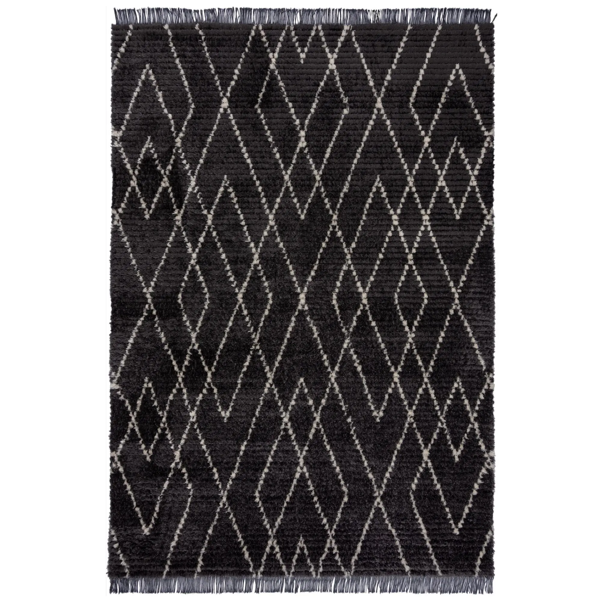 Flair Rugs, AKCE: 160x230 cm Kusový koberec Domino Aisha Berber Monochrome, černá, černobílá, ložnice