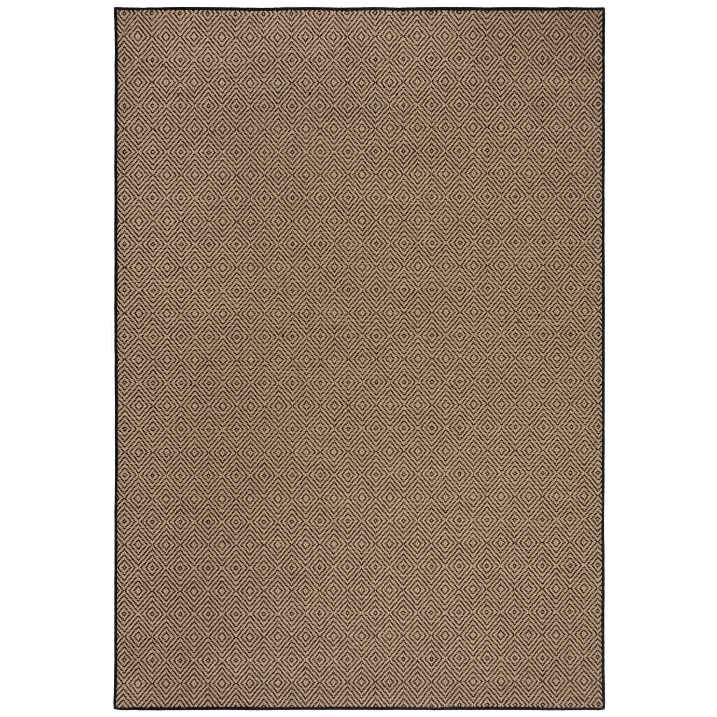 Flair Rugs, Kusový koberec Geometric Jute Black, 200x290, béžová, chodba / předsíň