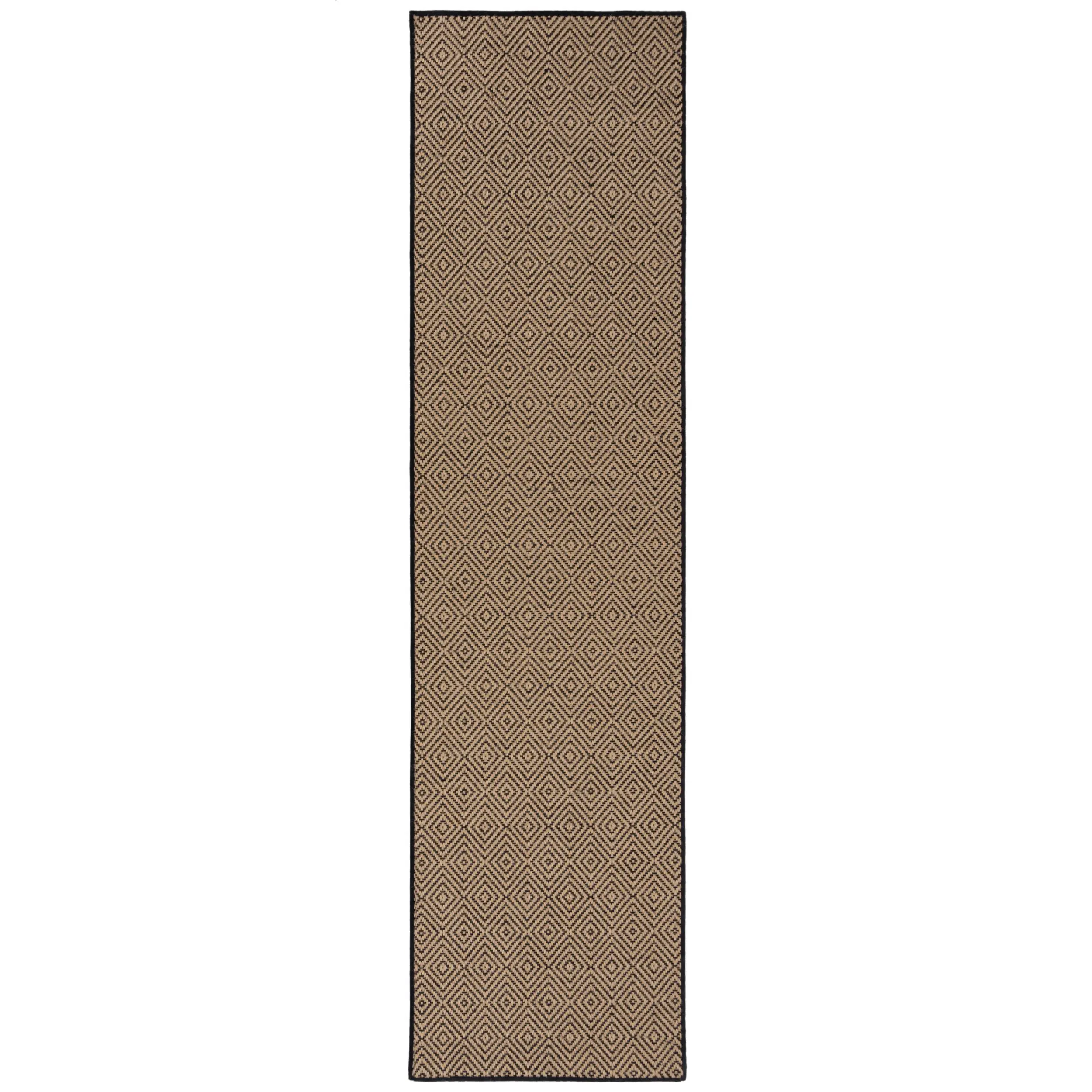 Flair Rugs, Běhoun Geometric Jute Black, 60x230, béžová, chodba / předsíň