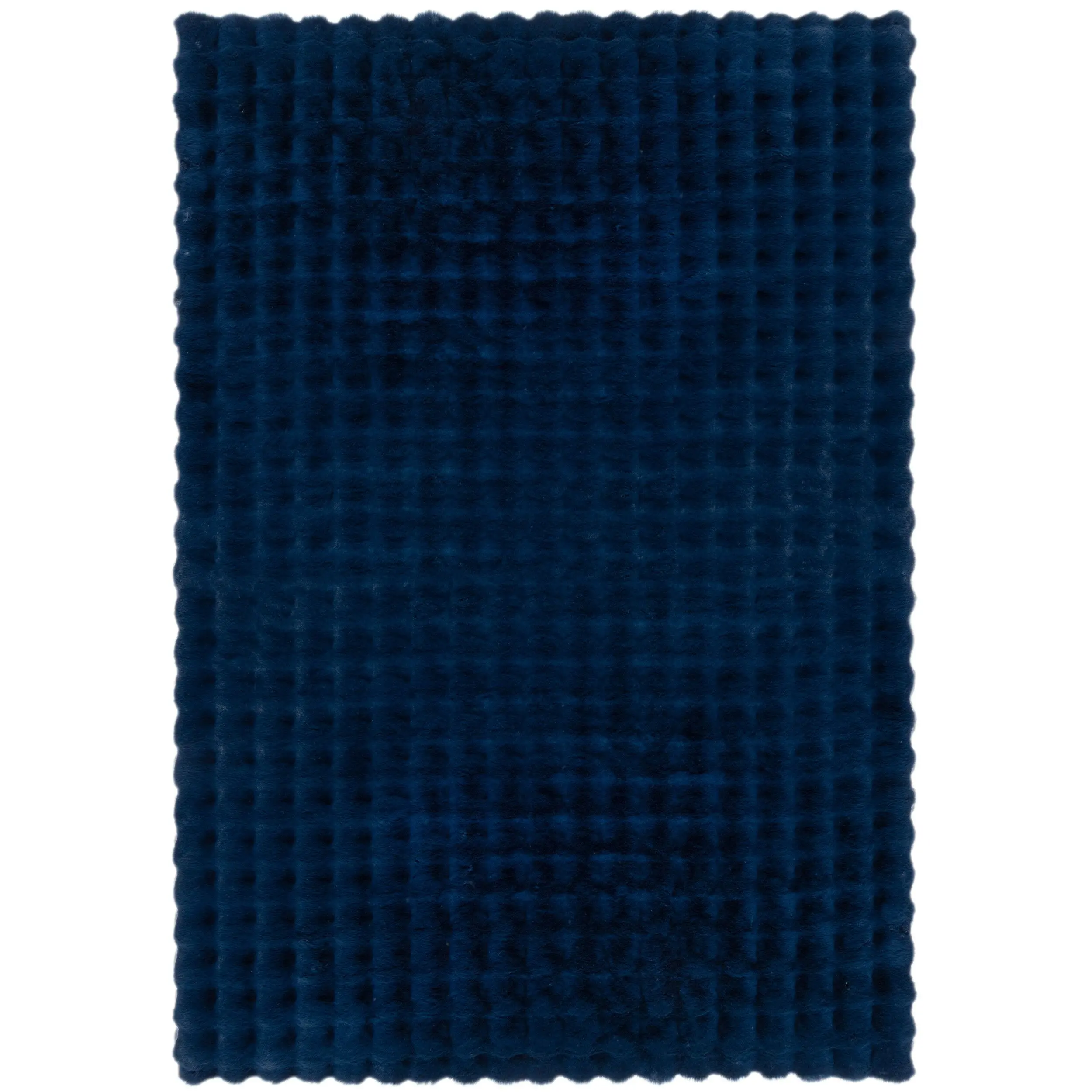 Flair Rugs, Kusový koberec Waffle Faux Fur Navy, 180x290, modrá, ložnice