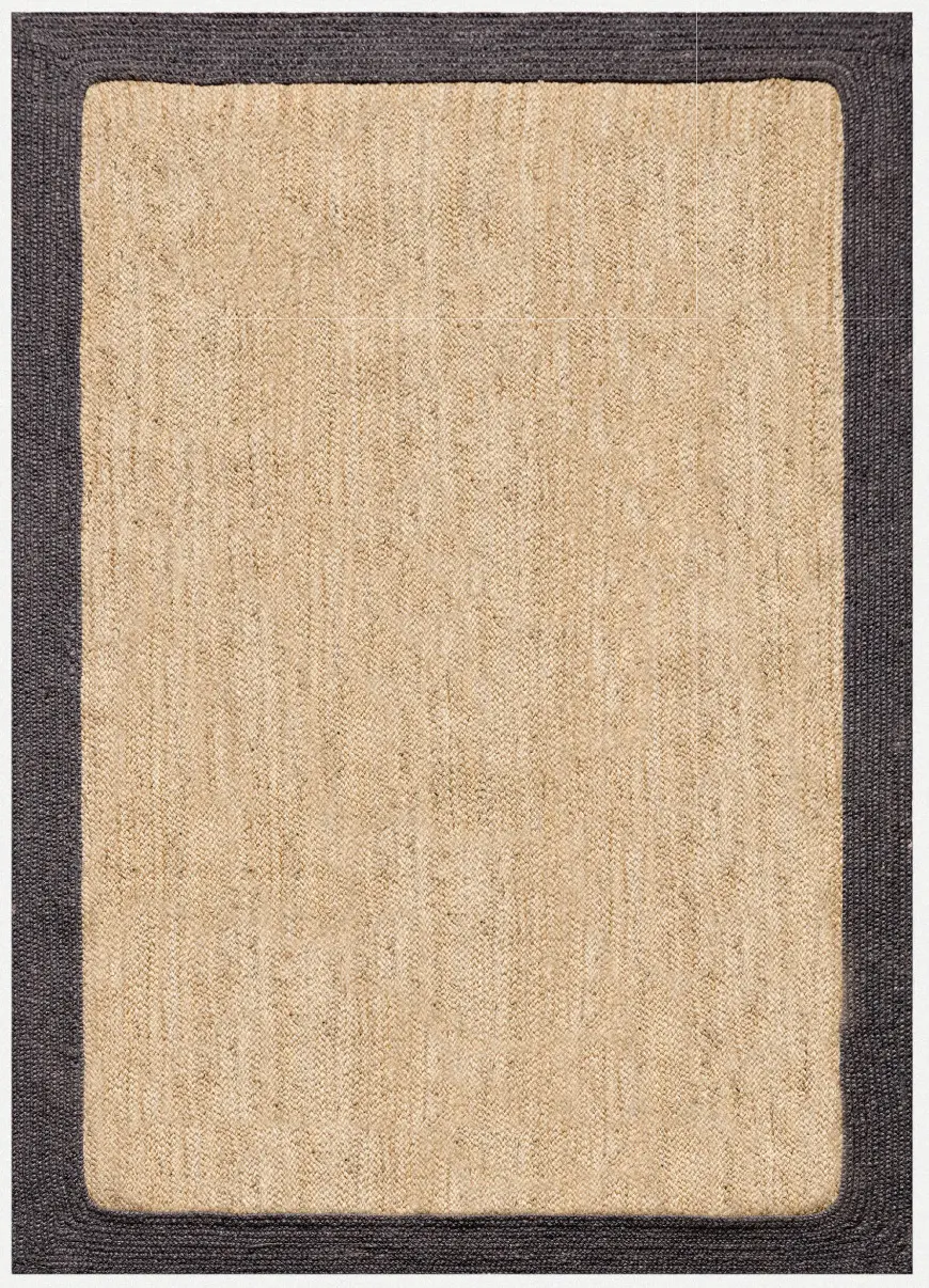 Diamond Carpets India, Ručně vázaný kusový koberec Brisa SM 08 Natural Black, 120x170, béžová, chodba / předsíň