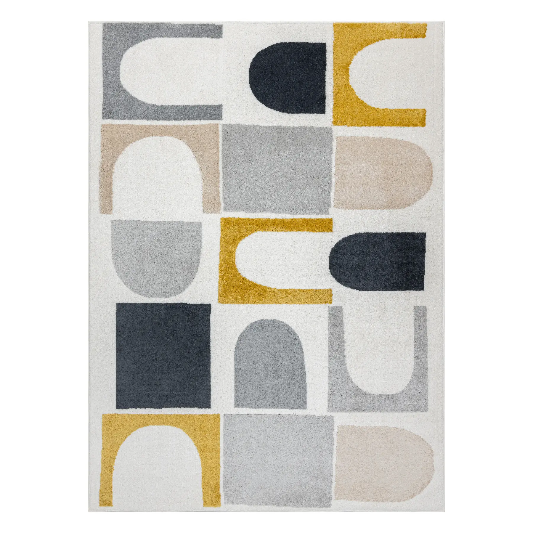 Dywany Łuszczów, Kusový koberec Fusion 0213 white/yellow, 140x190, vícebarevná, kancelář