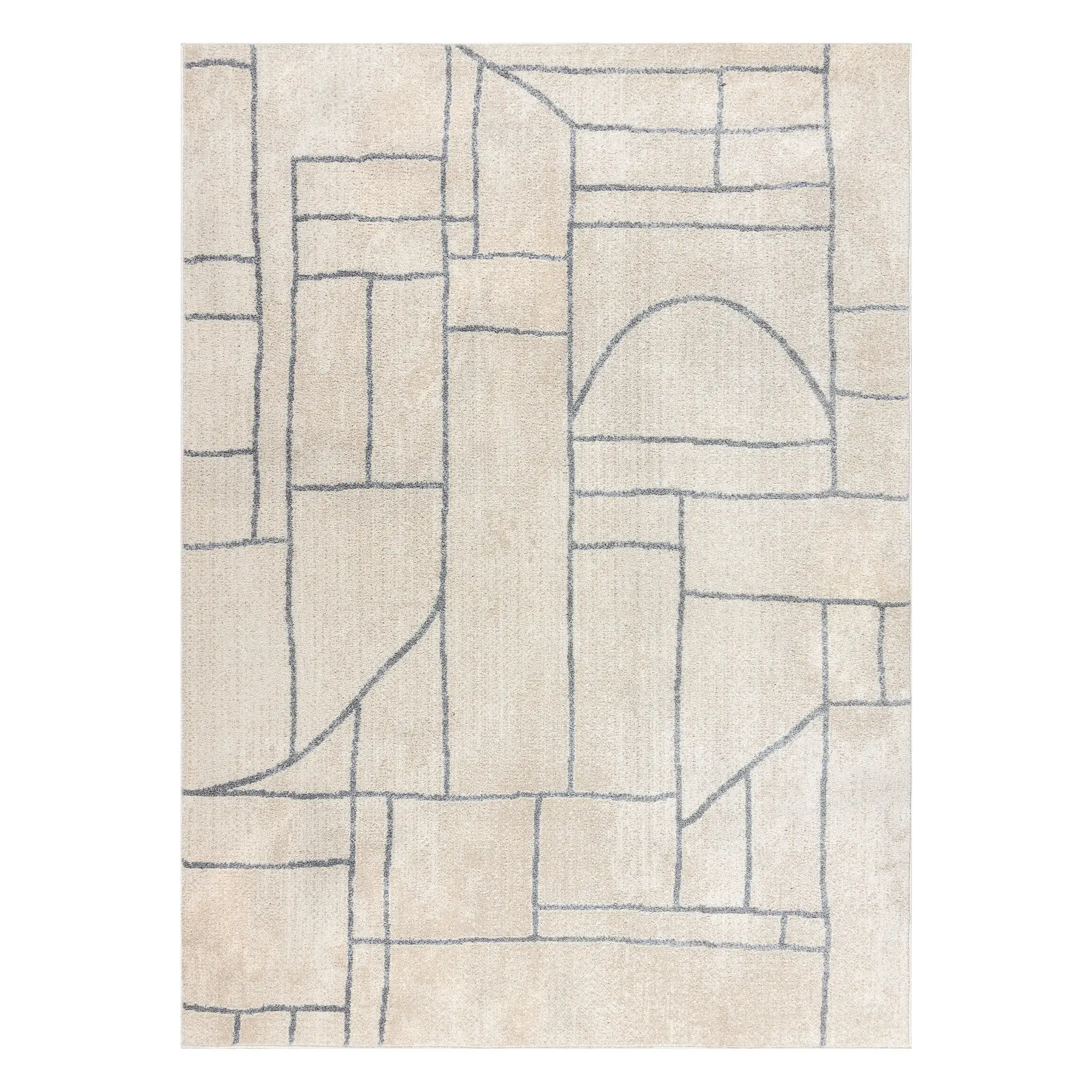 Dywany Łuszczów, Kusový koberec Fusion 0806 cream/l. grey, 120x170, bílá, kancelář
