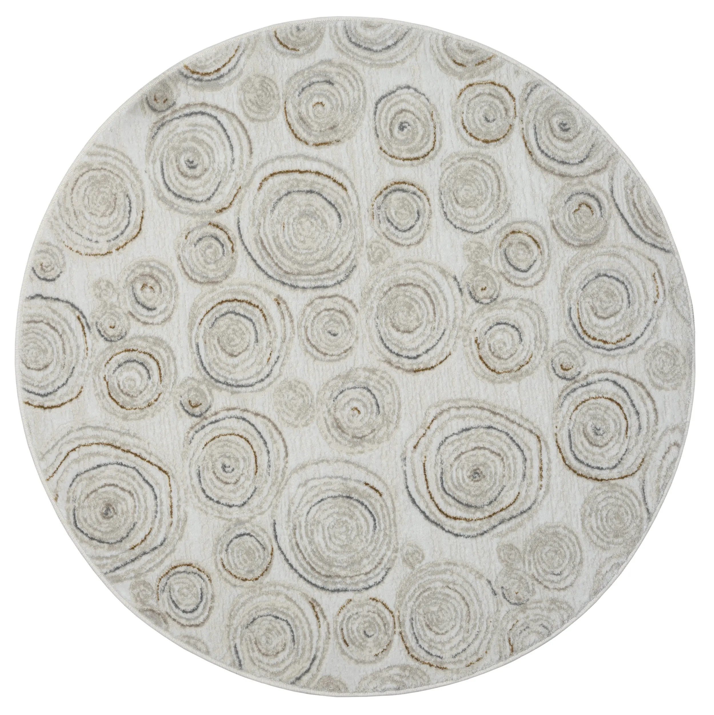 My Flair, Kusový koberec My Style CA60050 creme kruh, 120x120 (průměr) kruh, béžová, chodba / předsíň