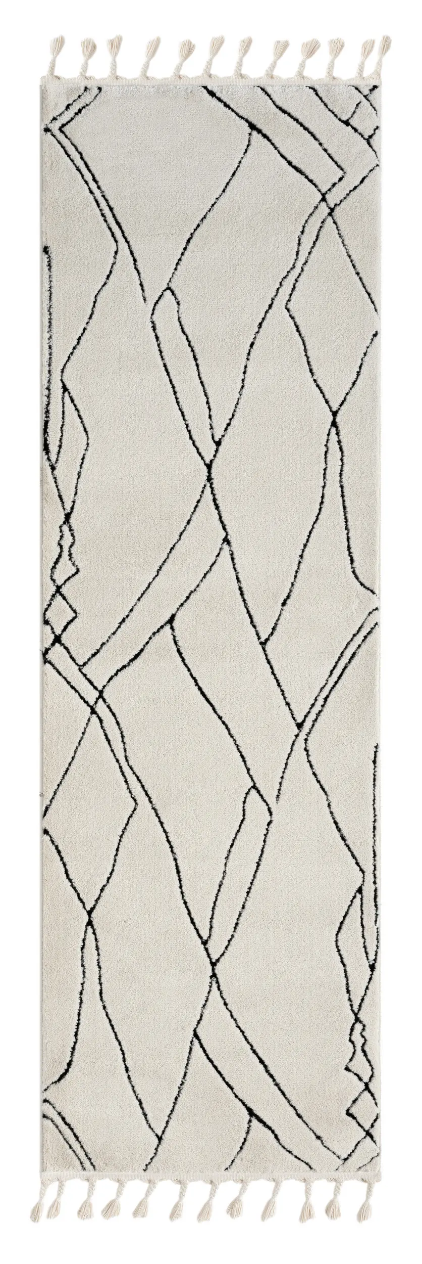 My Flair, Běhoun Moroccan Magic CA40047 weiß, 80x250, černobílá, ložnice