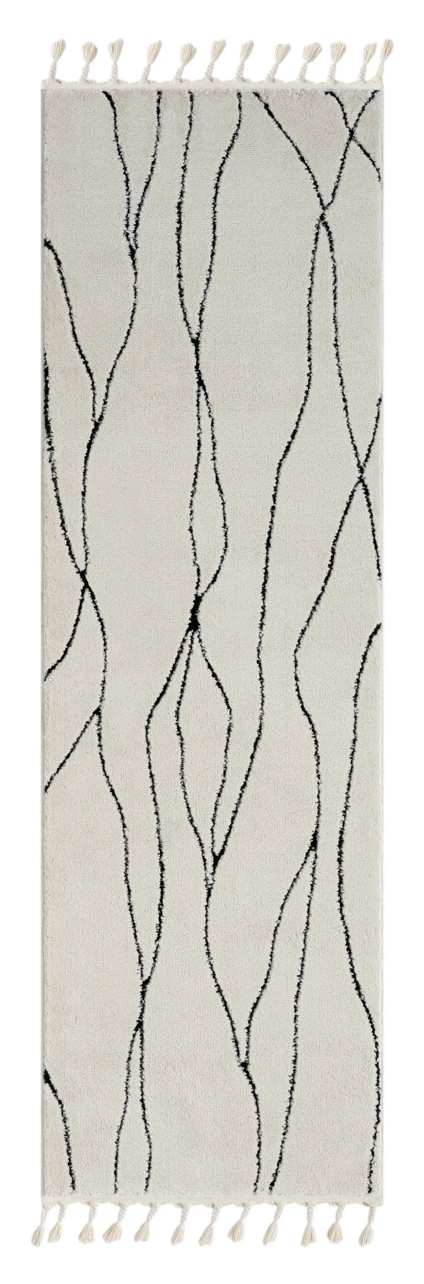 My Flair, Běhoun Moroccan Serenity CA40082 weiß, 80x250, černobílá, ložnice