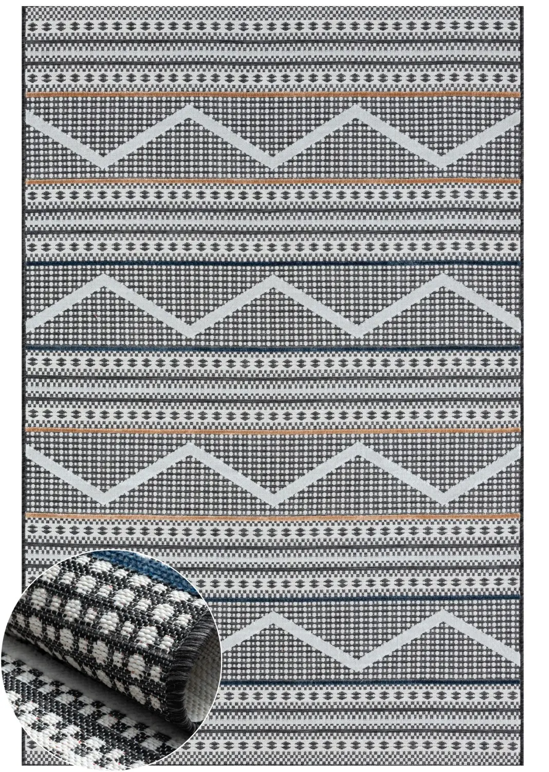 My Flair, Kusový koberec Midnight schwarz – na ven i na doma, 200x300, vícebarevná, chodba / předsíň