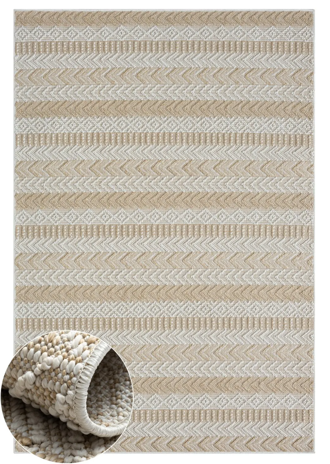 My Flair, Kusový koberec Oasis beige – na ven i na doma, 160x230, béžová, chodba / předsíň