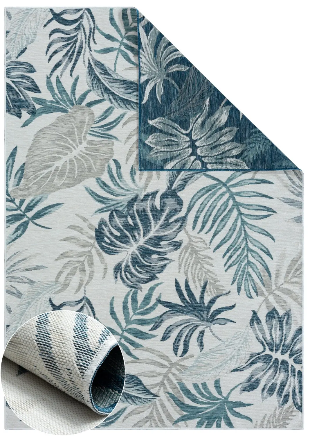 My Flair, Kusový koberec Coral blau – na ven i na doma, 160x230, modrá, chodba / předsíň