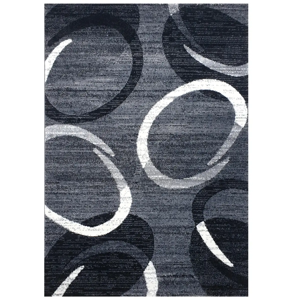 Spoltex, Kusový koberec Florida New 308-72 grey/black, 80x150, šedá, chodba / předsíň