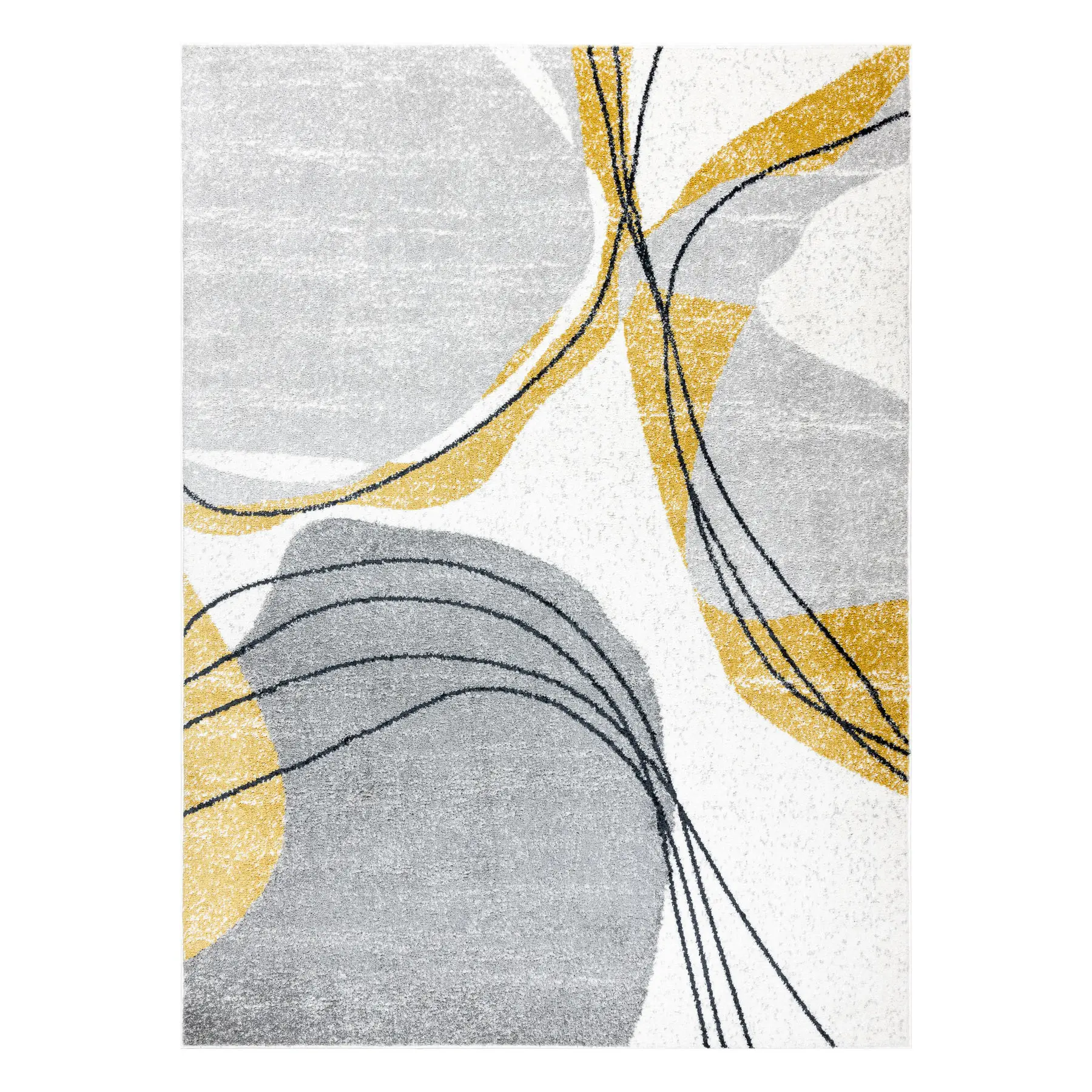 Dywany Łuszczów, Kusový koberec Fusion 5868 white/yellow, 140x190, šedá, kancelář
