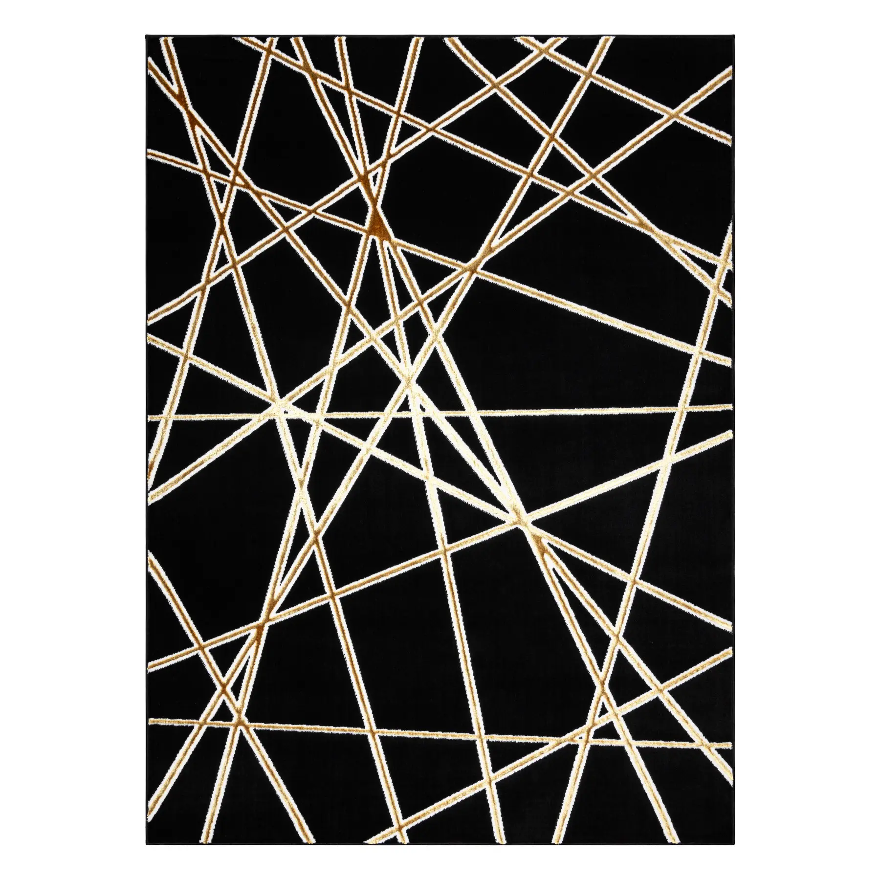 Dywany Łuszczów, Kusový koberec Allure 1964 black/gold, 160x220, černá, kancelář
